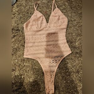 Pink Lace Body Suit, Size S